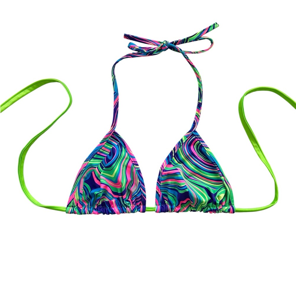 iHeartRaves Trippy Multicolor Bikini Top